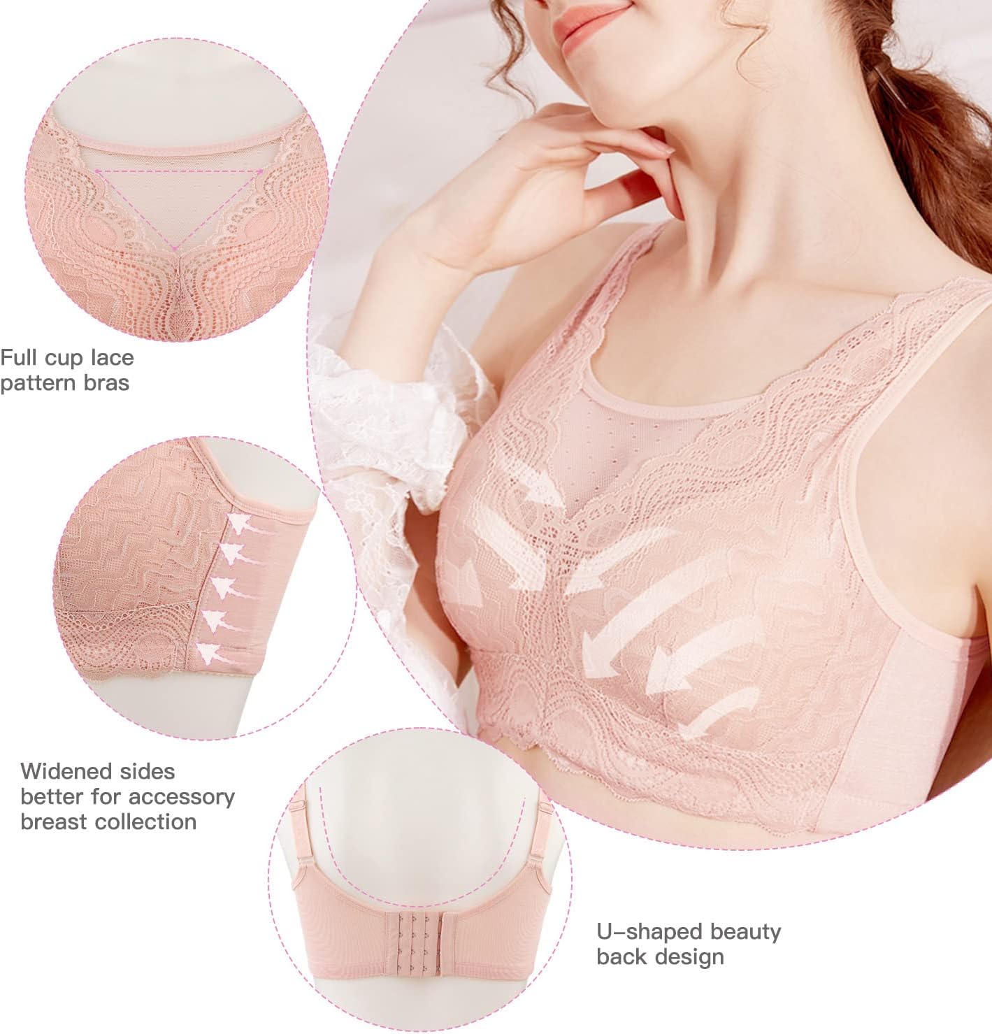 Post Mastectomy Bra for Women,Post Surgery Bra Pocket Bras Wireless Prosthetic Bras for Breast Prosthesis Breast Forms - Image 4