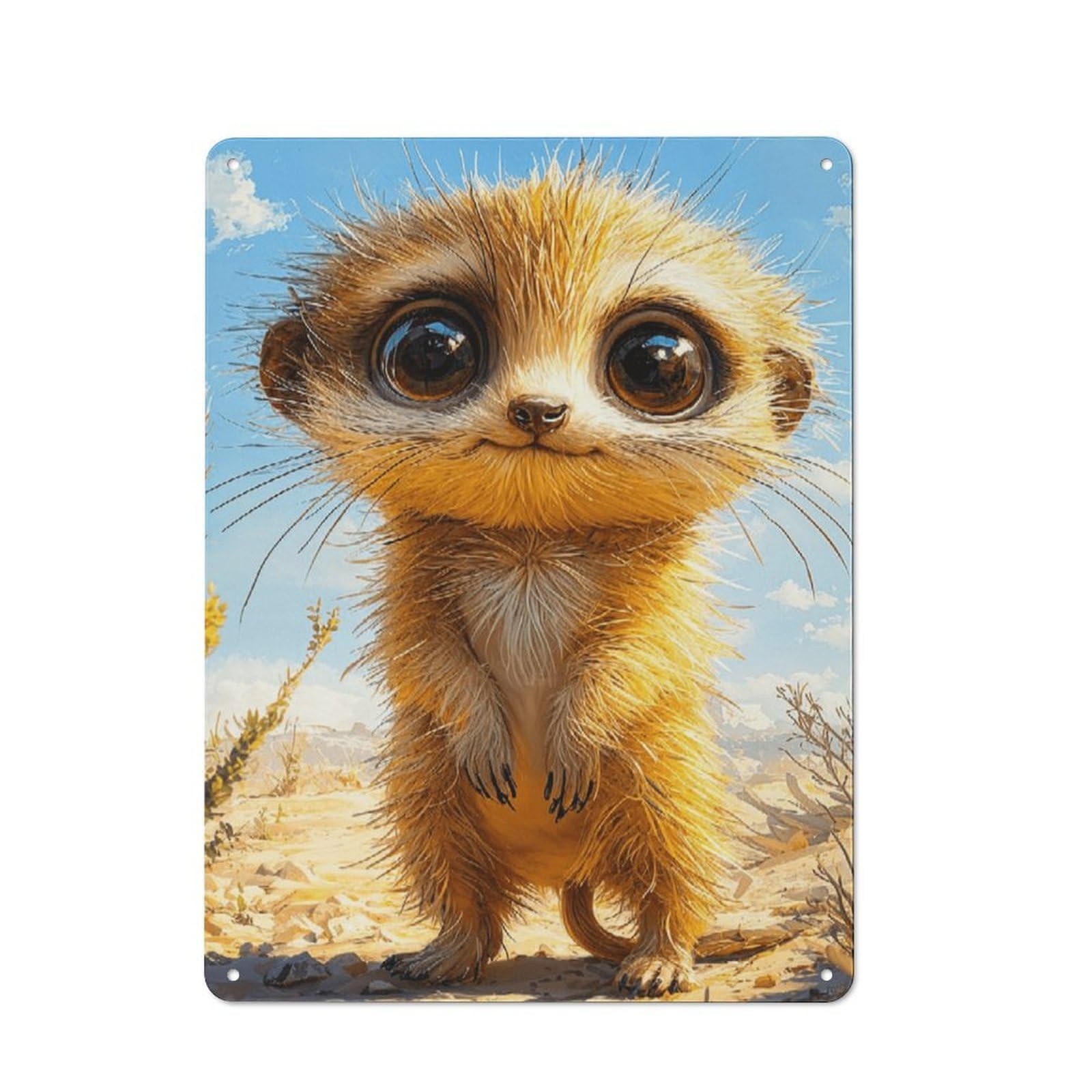 Junmoney Style-15 40X30cm Retro Tin Sign With Meerkat In Desert For Living Room Wall, Housewarming Present For People Styling Living Room