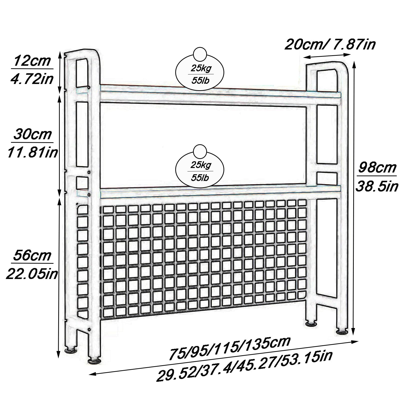 Libreria da scrivania a 3 ripiani, libreria multiuso in metallo da appoggio, scaffale da scrivania, scaffale per organizzare gli oggetti da ufficio, mensole da scrivania (Bianco, 115cm)