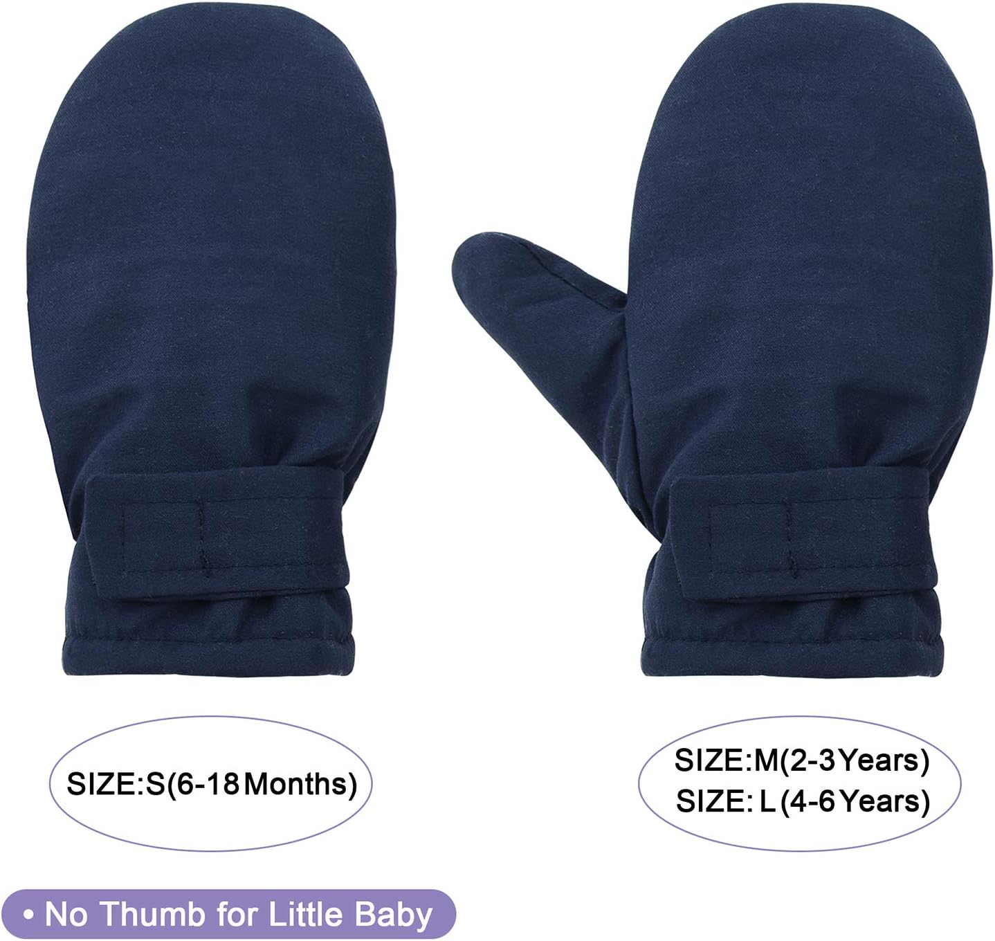 American Trends Lined Fleece Toddler Mittens Winter Warm Gloves Child Ski Waterproof Snow Baby Mittens for Boys Girls - Image 3
