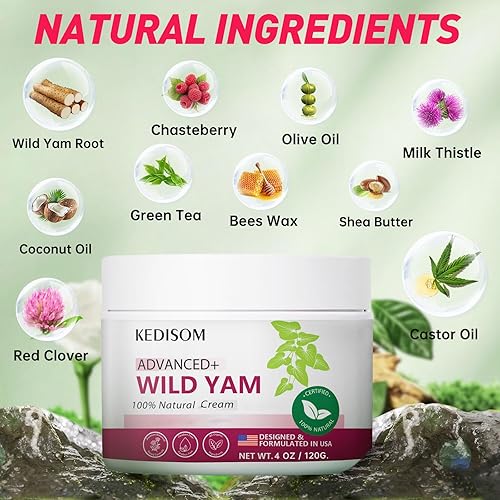 Miniatura 3 de Crema de ñame silvestre para rejuvenecimiento de la piel, fórmula natural con raíz de ñame silvestre, crema orgánica de ñame silvestre para suavizar