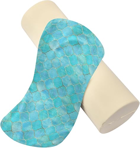 Miniatura 2 de Almohada cervical cervical vintage marroquí azul turquesa para aliviar el dolor, almohada de espuma viscoelástica cómoda para cuello, cabeza,