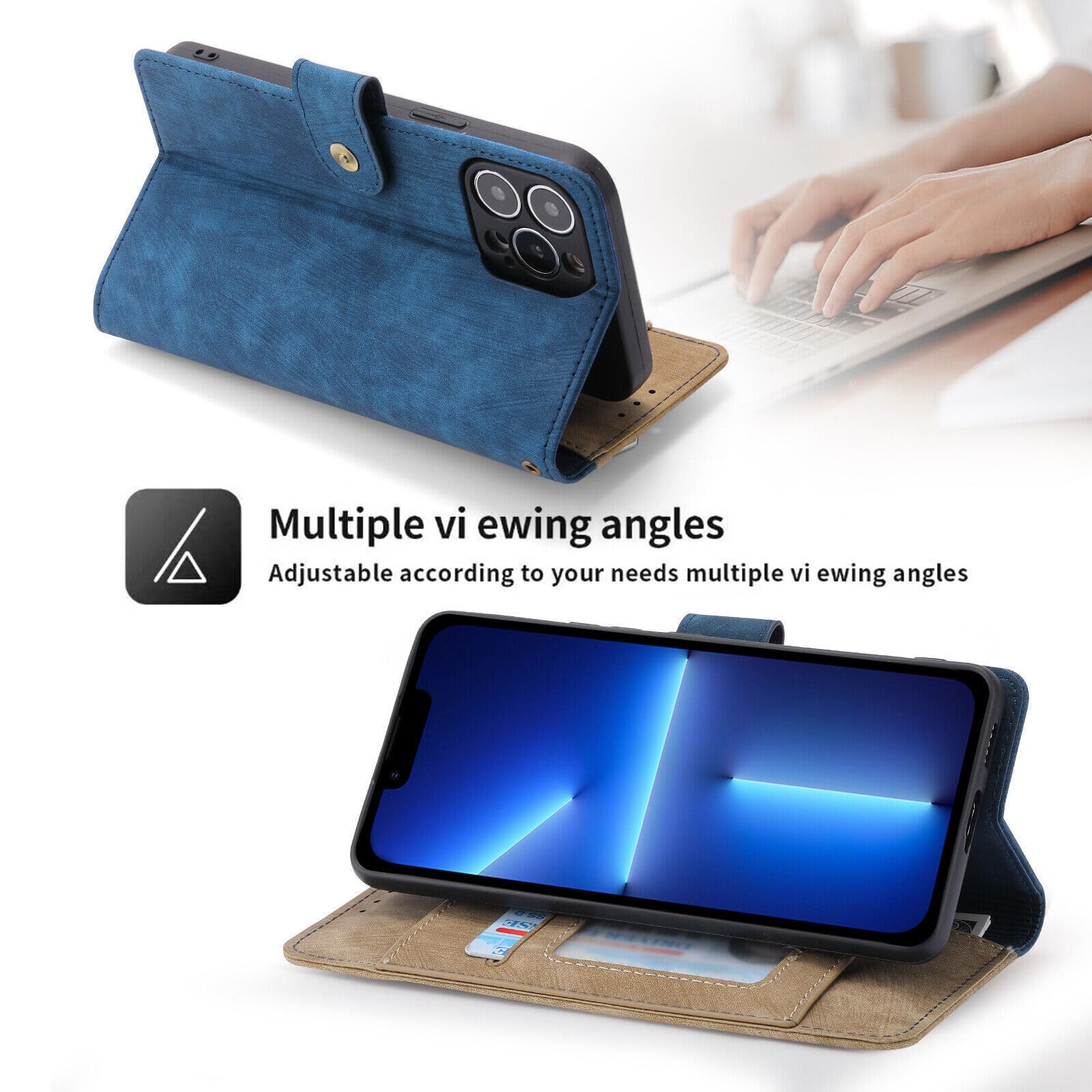 Generic etui kompatybilne z Moto Edge 50 (kolor: czarny/szary) stylowy skórzany portfel magnetyczne etui z klapką z uchwytem na karty