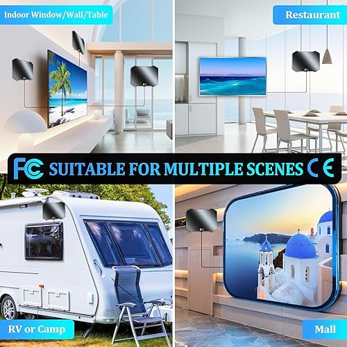 Miniatura 5 de Antena de TV de rango de 980 millas para Smart TV, antena de TV digital de lanzamiento 2024 para interiores y exteriores para canales locales,