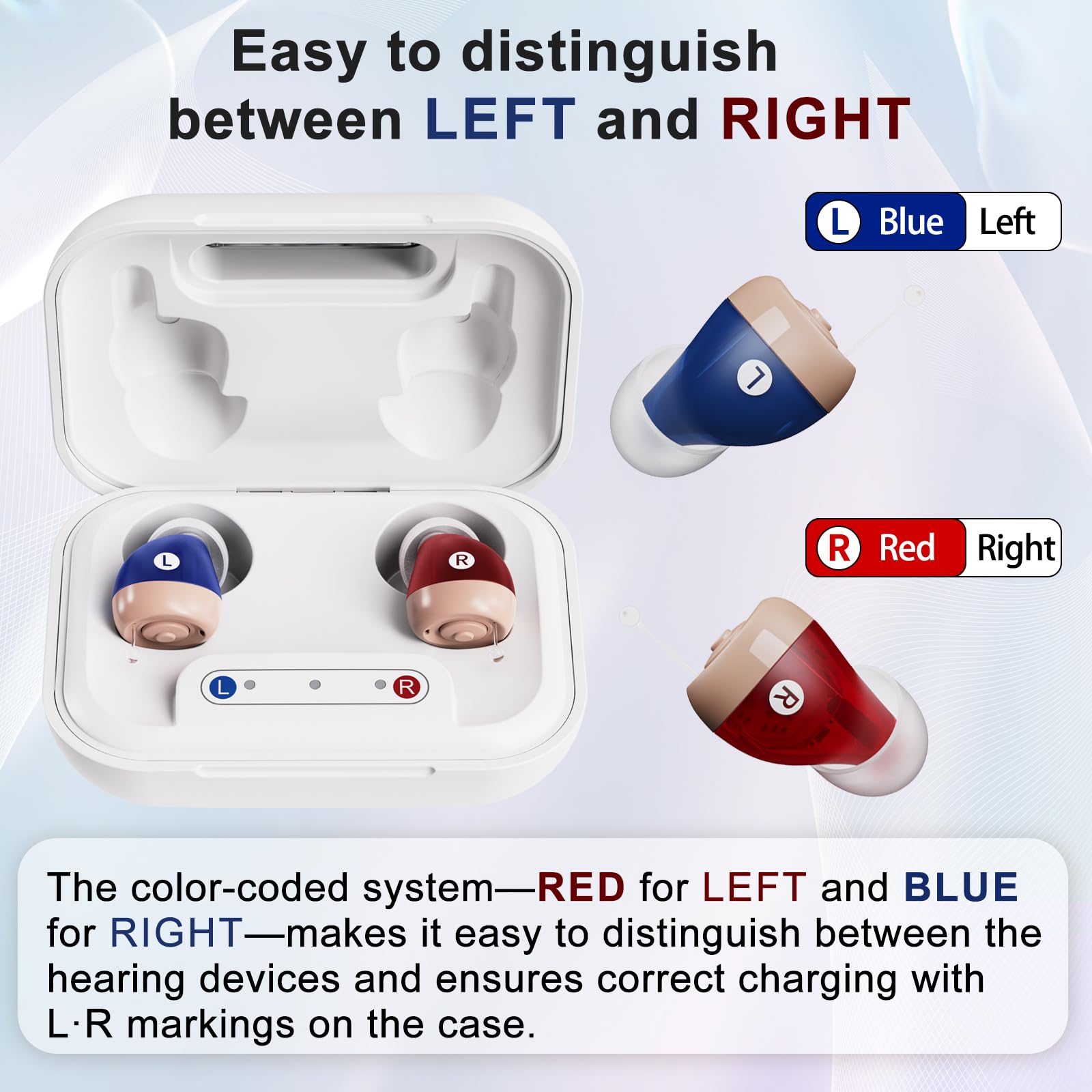 JINGHAO Amplificateur De Son Réchargeables Paires Complètes avec Boîtier de Chargement Portable(Droit & Gauche)