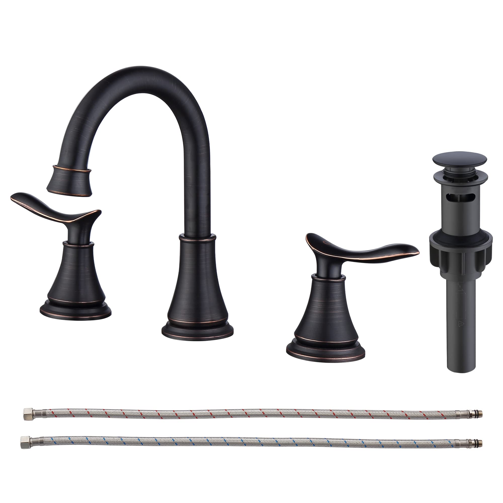 Mitigeur de lavabo 3 trous avec vidange escamotable et bec pivotant