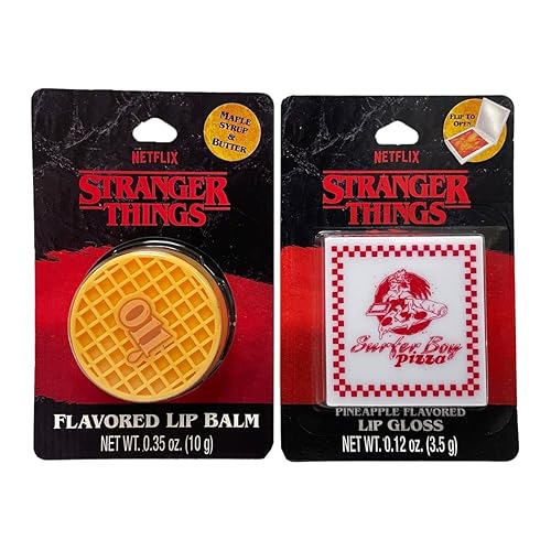 Stranger Things Juego de 2 bálsamos labiales con sabor moldeado y brillo labial