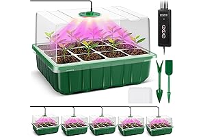 YAUNGEL XL Seed Starter Trays with Light: 5 Pack Grow Kit