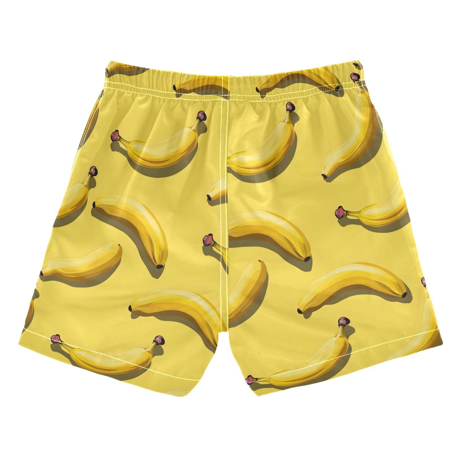 ALAZA Cute Banana Yellow Boys Quick Dry Beach Board Shorts Kids Swim Trunks Bathing Suit Swimsuit 4T