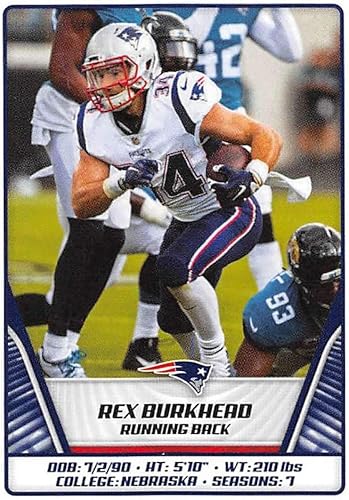 2019 NFL Football Panini Album Sticker #70 Rex Burkhead New England Patriots (2 inches Wide X 2 1/4 Inch Tall Individual Album Sticker)