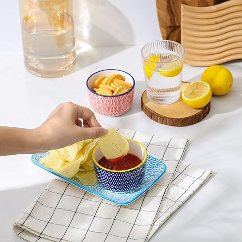 Miniatura 5 de Selamica Ramequines de cerámica de 4 onzas, Ramekins de crema Brulee aptos para horno, platos de natillas de soufflé para hornear, mini cuencos para