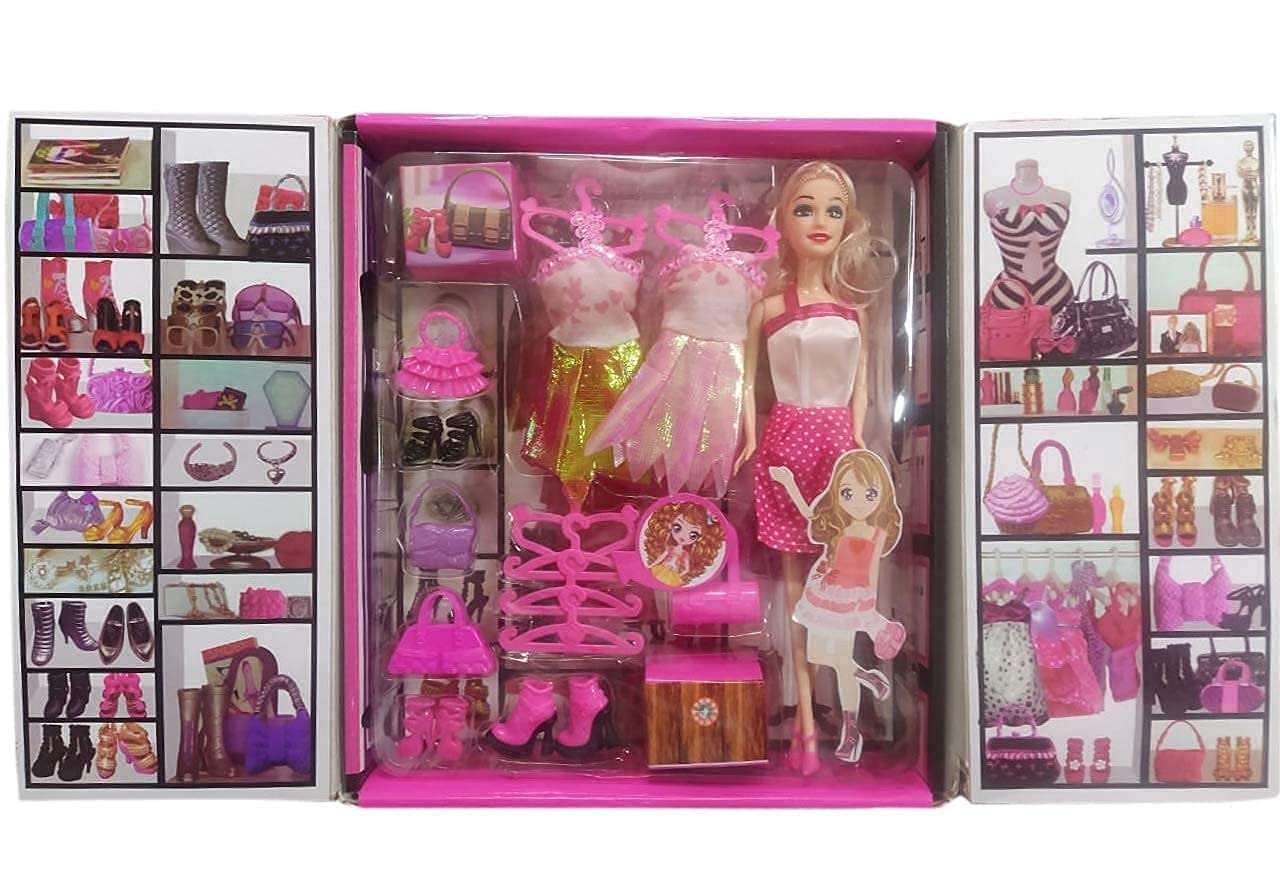 Bestonl Doll with Dresses Makeup and Doll Accessories, Style Wardrobe