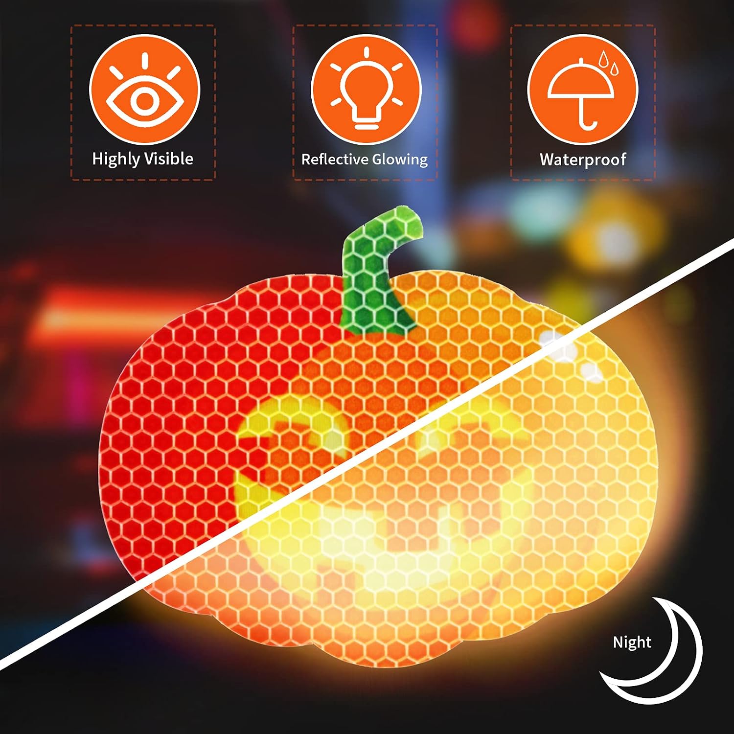 Chinco Halloween Pumpkin Magnet for Car, Reflective Waterproof, 24 Pieces image 3