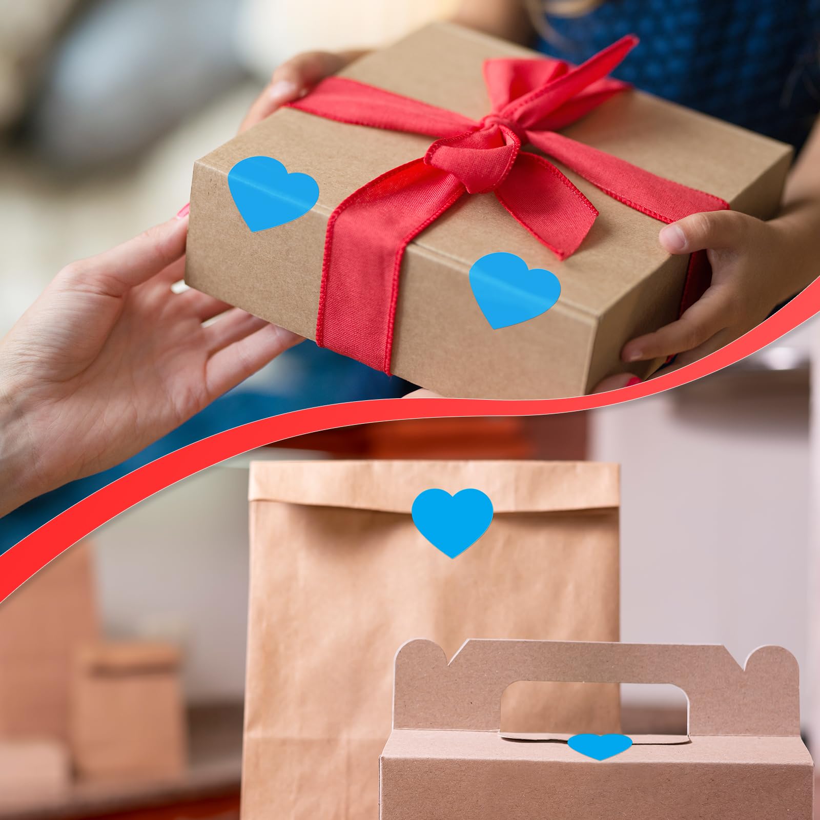 500 Adesivi A Forma Di Cuore Glitterati Blu – 3.8 Cm – Per San Valentino, Buste, Artigianato E Decorazioni