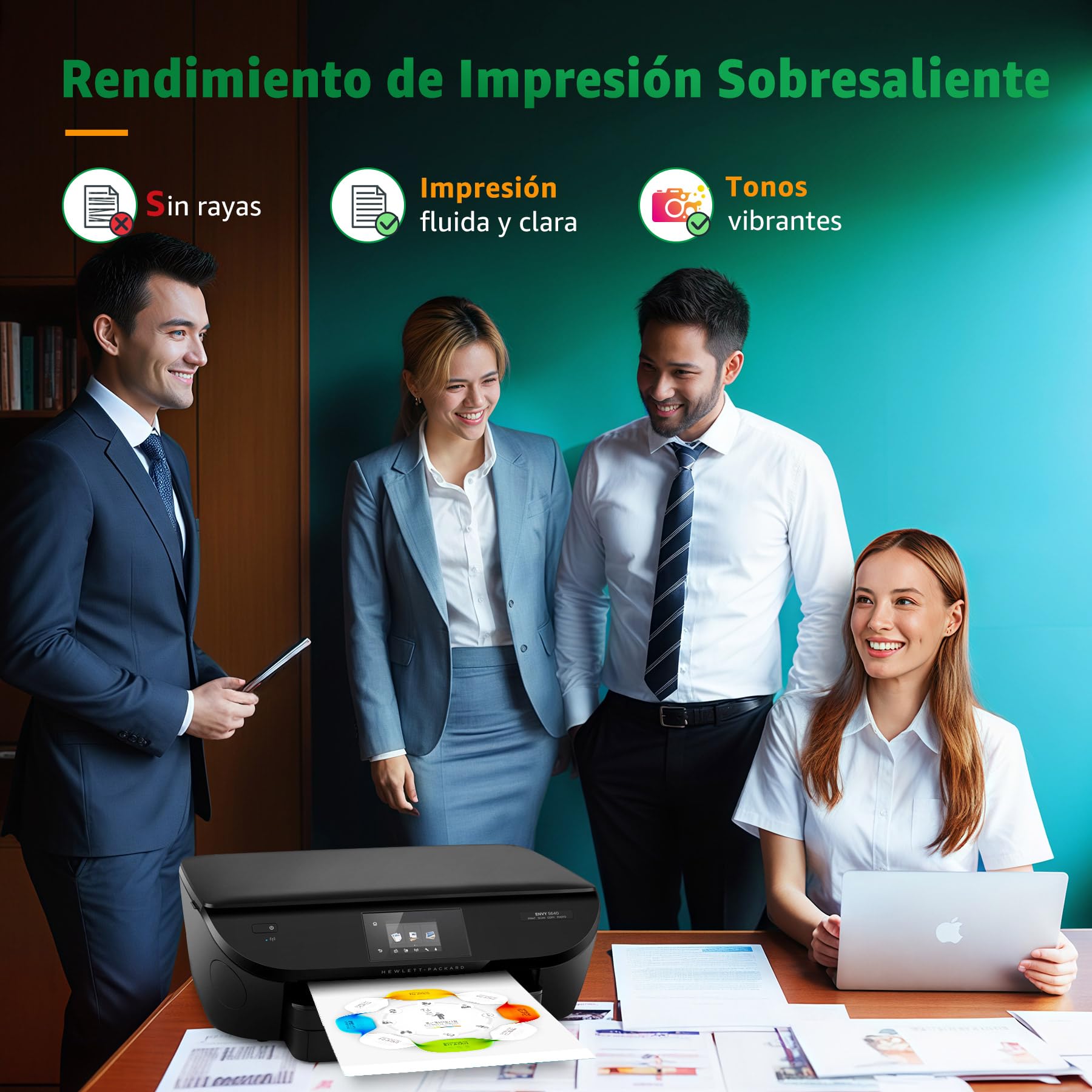 GREENSKY 62XL Cartuchos de Tinta remanufacturados Negro y Color para HP 62 | Multipack para HP Envy 5646 5640 5540 5544 Officejet 5740 5744 200 250