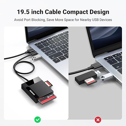 Miniatura 7 de UGREEN SD lector de tarjetas USB 30 adaptador Hub 5Gbps lee 4 tarjetas simultáneamente CF CFI TF SDXC SDHC SD MMC Micro SDXC Micro SD Micro SDHC MS