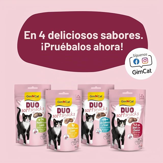 Foto 6 de 6 de GimCat Duo Soft Snacks con Carne de Res con Queso - 1 Bolsa (1 x 50 g)