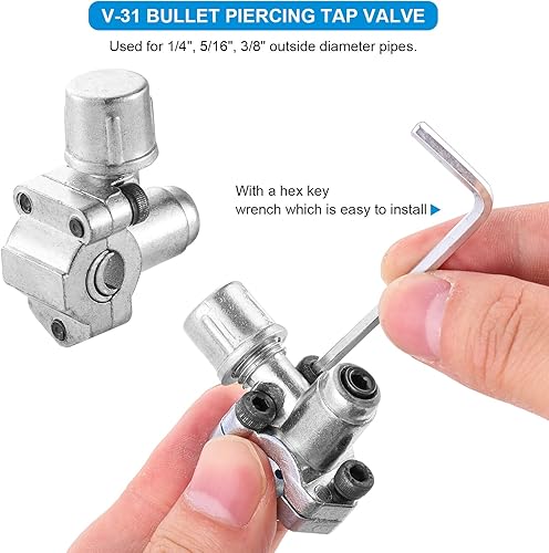 Miniatura 3 de Kit de readaptación de válvula Tigbear AC, kit de válvula de readaptación, adaptador de conversión de R12 a R134A con válvula de perforación bala