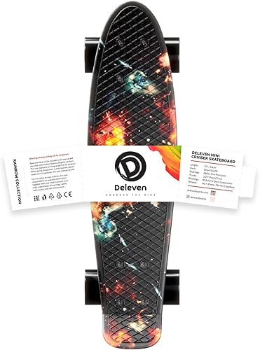 Miniatura 11 de Deleven 22" Skateboard with Skate Tool - The Universe Collection with ABEC 9 Bearings and 78PU Wheels - for Kids Beginners Adults