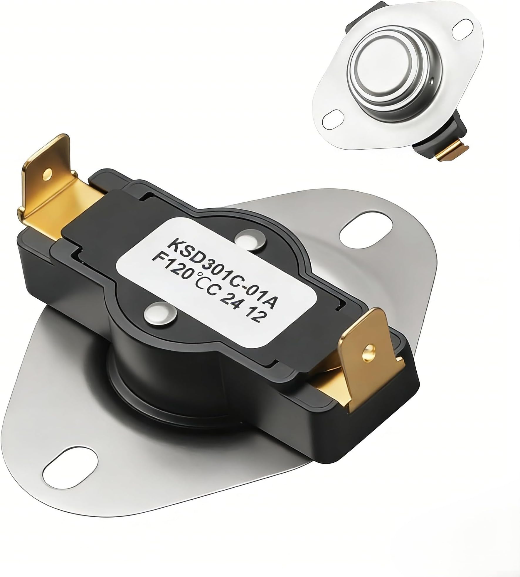 Thermostat Switch 2511F002 201 Designed for Fireplace Blower Fan Heater Applications with Snap Disc Actuation at 120F and 105F