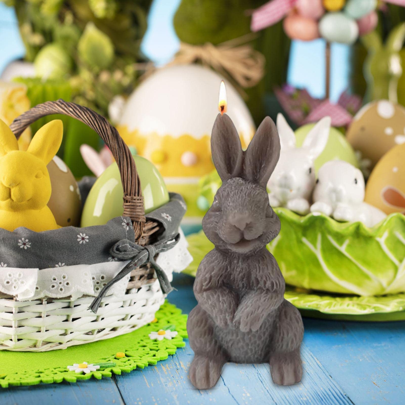 7 Stampi Silicone Coniglietto Pasquale - Per Candele, Sapone, Cioccolato, Fai Da Te - Foto 2