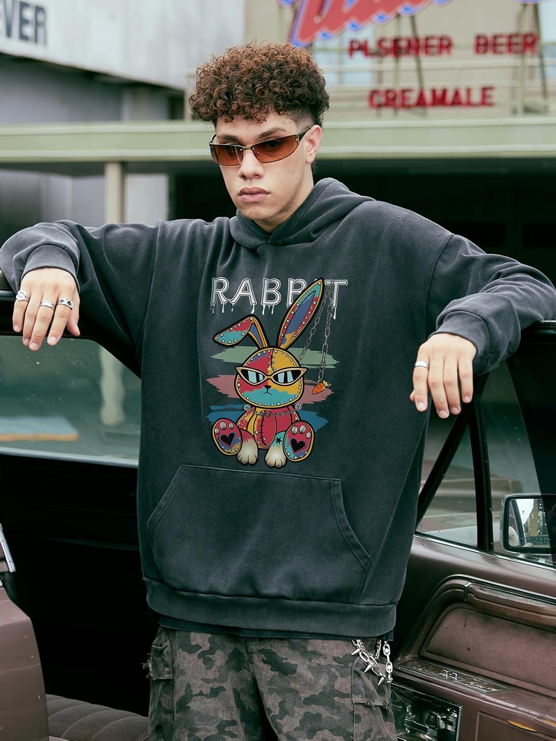 Mens Oversized Hoodie Pullover Unisex Graphic Sweatshirts Hoodies Casual Tunic Vintage Streetwear Aesthetic Top - Image 3