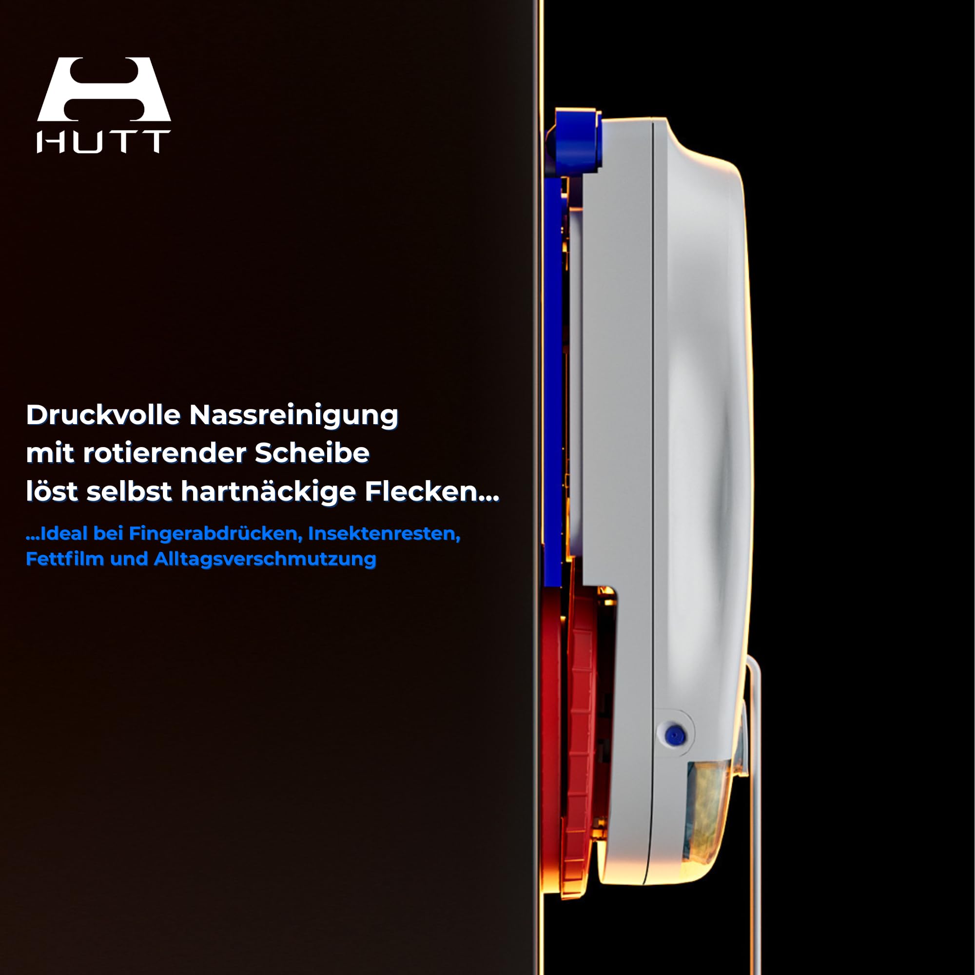 HUTT 10 Fensterputzroboter – Automatischer Fensterreiniger mit intelligenter Routenplanung, 6500Pa Saugleistung & Absturzsicherung – Fensterroboter für Glas, Spiegel, Fliesen & Duschkabinen