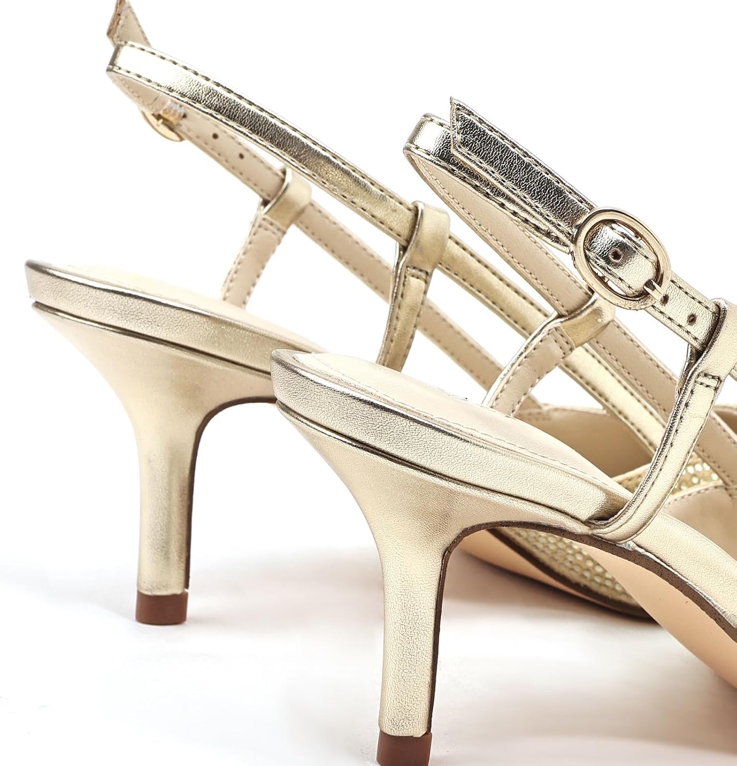 Slingback Heel for Women Kitten Heels Closed Pointed Toe Low Heel Pumps Rhinestones Heels for Women Dress Shoes for Wedding Party Prom - Image 7