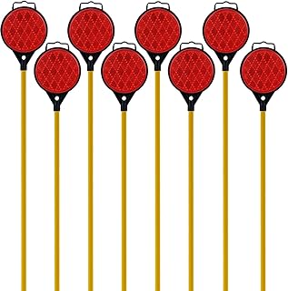 Orange Driveway Reflectors, Reflective Driveway Markers, 2-Way reflector,Snow Markers for Driveway 43 Inch Fiberglass Rod(Pack of 8)