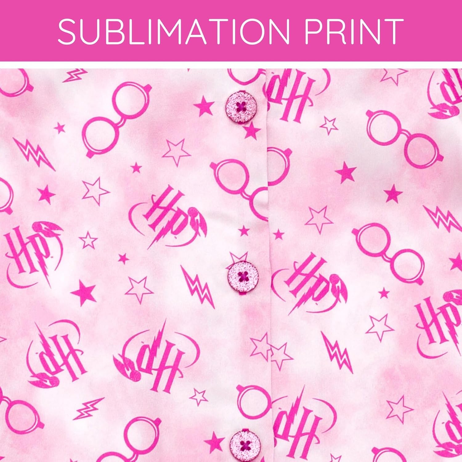 Harry Potter Girls Satin Pajama Shirt and Pajama Pants Sleep Set Little Kid to Big Kid Sizes (6-14-16) - Image 5