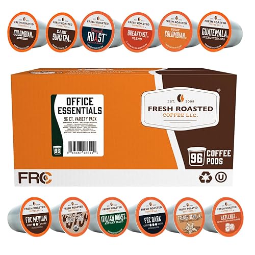 Miniatura 143 de Fresh Roasted Coffee, Tostado italiano, oscuro, 96 cápsulas para cafeteras K Cup