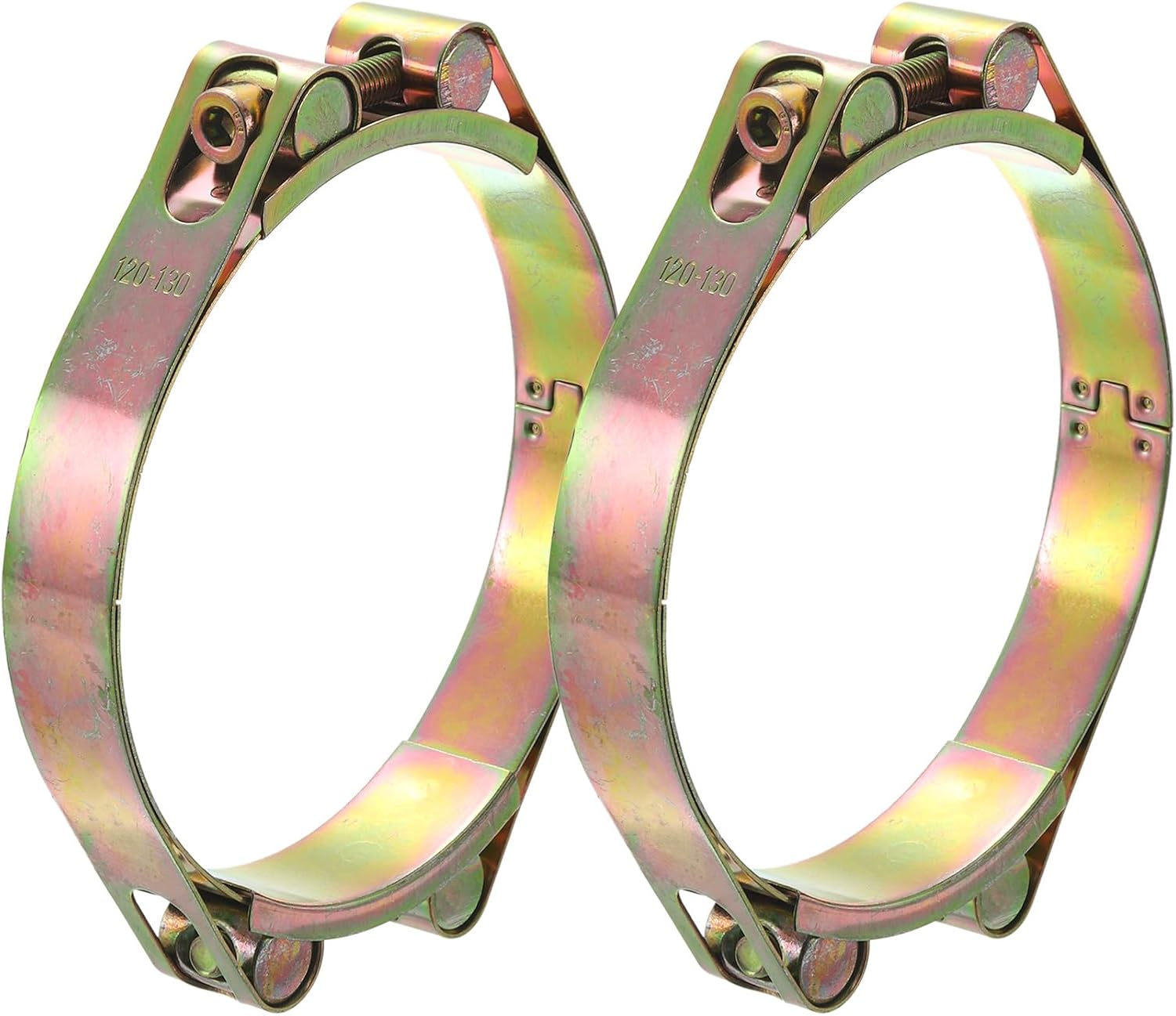 uxcell 2Pcs T-Bolt Hose Clamps, 35-45mm/1.38"-1.77" ID Range, Carbon Steel Radiator Hose Clamp Intake Clamp for Truck Exhaust