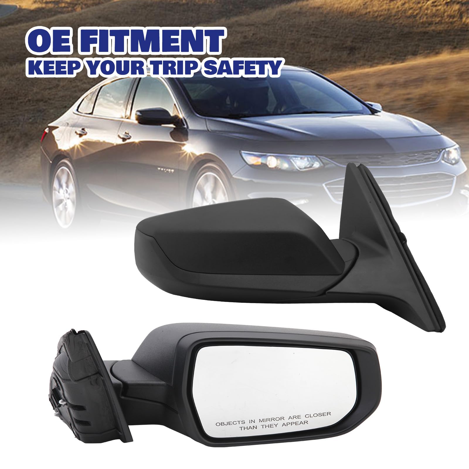 🪞 Espejo Retrovisor Eléctrico Derecho (pasajero) Para Chevy Malibu 2016-2022 – A-Premium – Plegado Manual