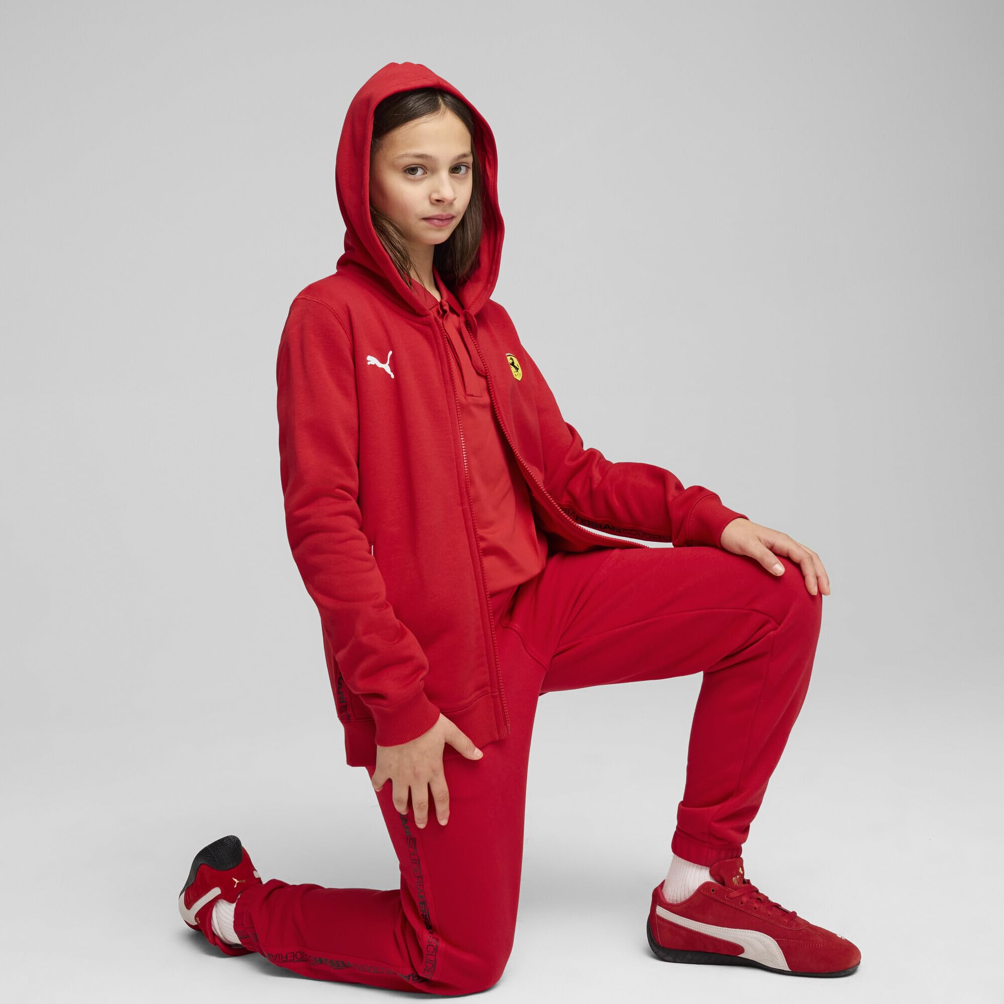 PUMA Scuderia Ferrari Race Felpa con Cappuccio per Ragazzi 128 Rosso Corsa Red, Rosso Corsa Red, 128