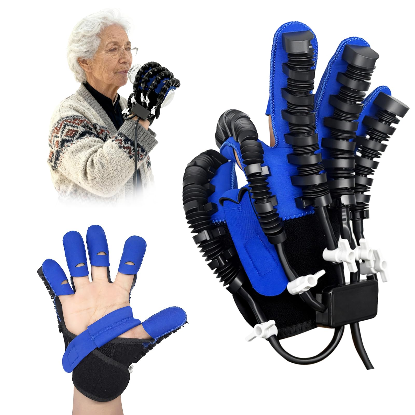 Stroke Hand Recovery Device, Rehabilitation Robot Gloves for Hand Therapy Equipment, Robotic Hand Glove for Stroke Rehab, Finger &amp; Hand Exerciser with Adjustable Strength