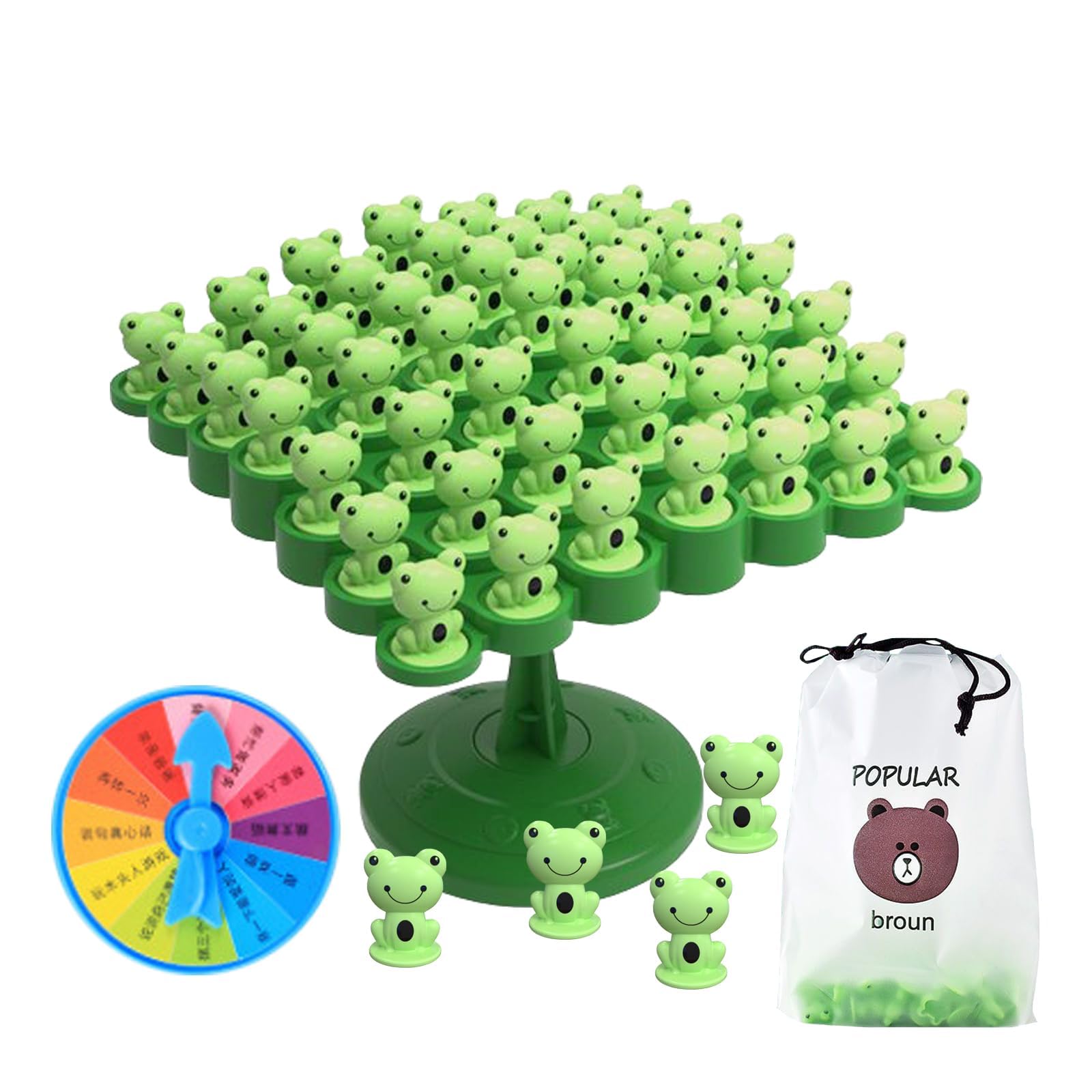 LISINGLINGO Frog Balanced Tree Toy Tetra Tower Balance Game Two Player Frog Balance Board Game, Stack Attack Game for Family Gathering Christmas Educational Desktop Toys