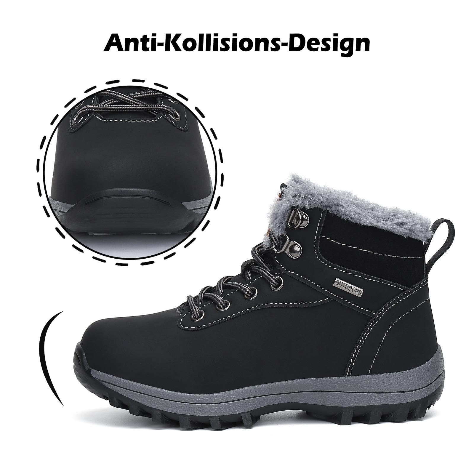 Mishansha Scarpe Invernali Bambini Antiscivolo Stivaletti Invernali con Calda Imbottitura per Ragazzi e Ragazze, Bambino e Bambina, Gr.24-36