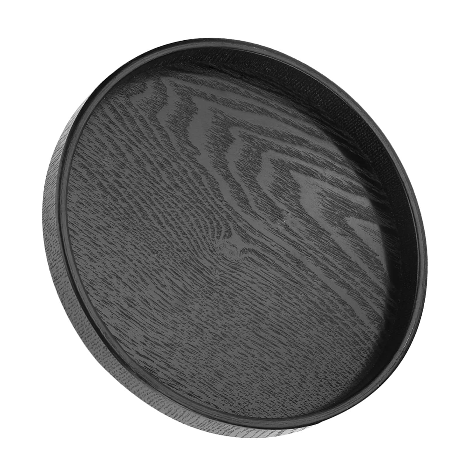 Raguso Black Natural Wooden Round Serving Tray - Multipurpose For Cafe, Restaurant, Home (Xl 30Cm)
