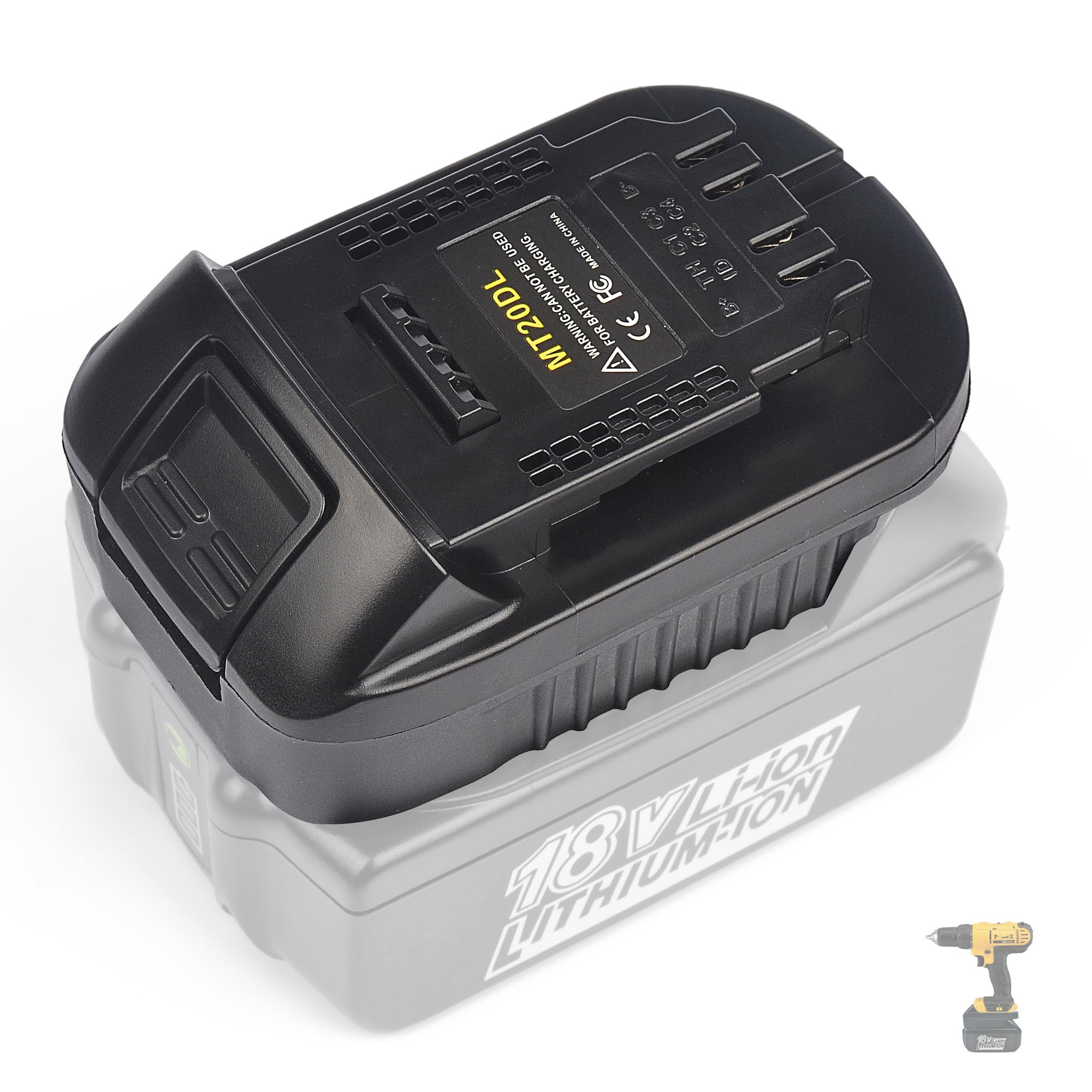 MT20DL Adapter Compatible with Makita 18V Lithium-ion Battery, Replace for Dewalt 20V Battery, for Dewalt Power Tool