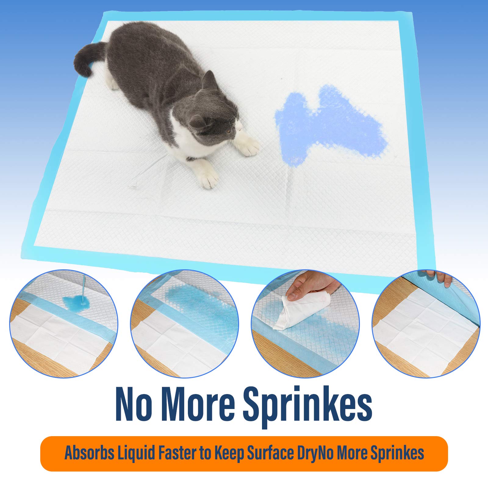 Cute Paws XL 28"x34" 30 Count Thicker Heavy Absorbency Pet Training Puppy Pee Pads - Extra Large Disposable Polymer Quick Dry No Leaking Pee Pads for Dogs, Cats, Rabbits and Other House Training Pets 1