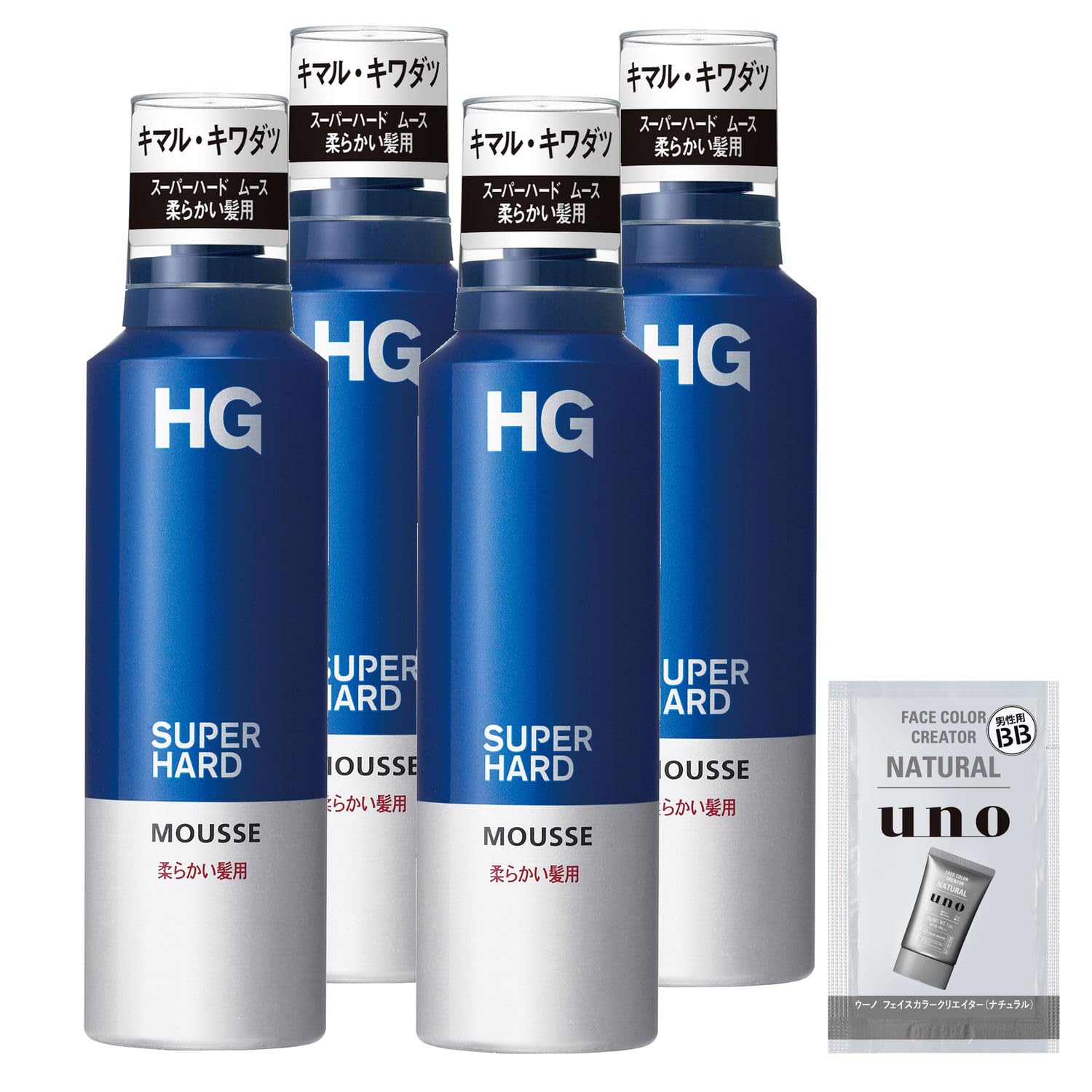 Amazon.co.jp: HG スーパーハードムース 柔らかい髪用 180g×4個セット+