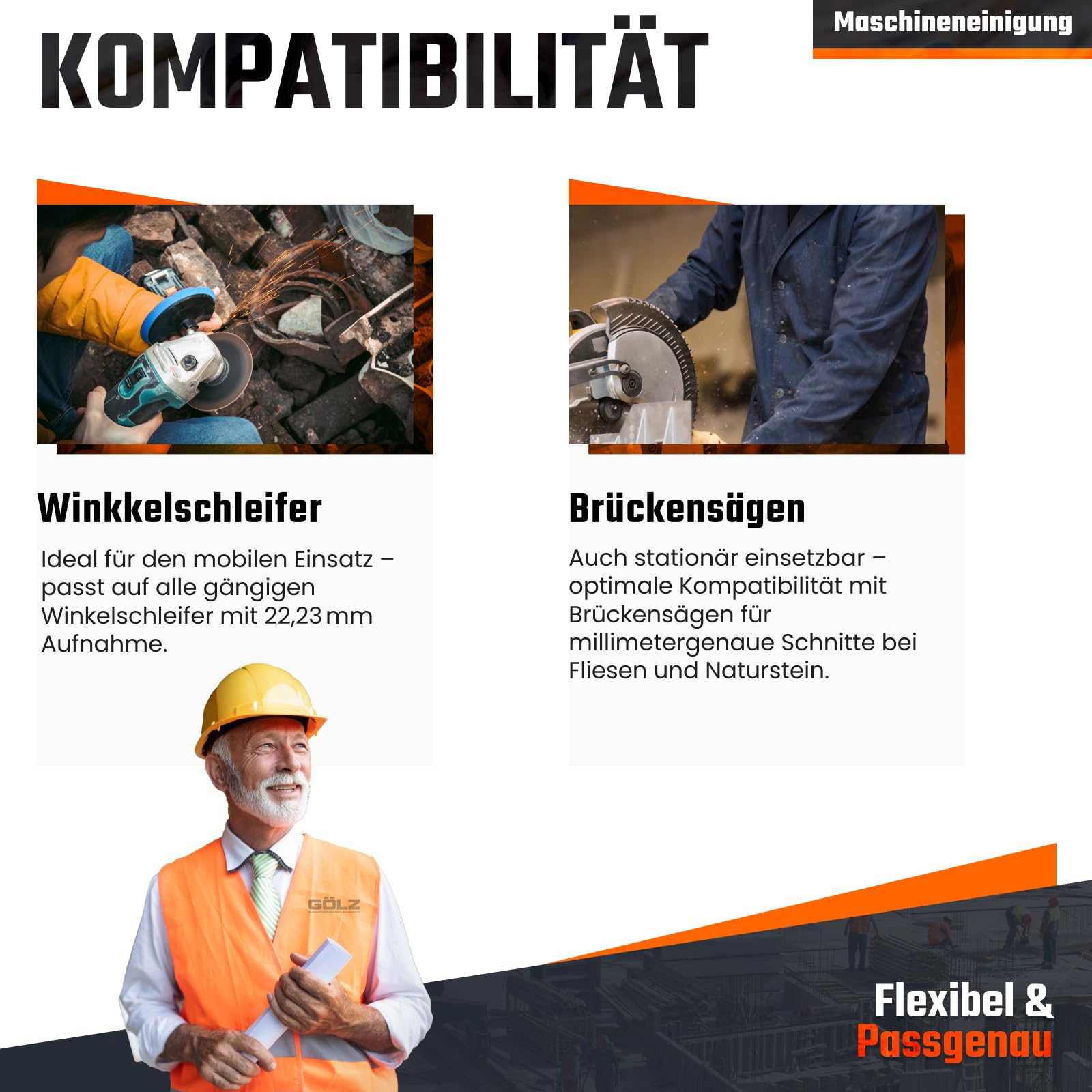 GÖLZ Diamant Trennscheibe SLF10 Ø200 x 25,4 mm, Diamantscheibe für Fliesen, Keramik, Steinzeug, dünnen Granit & Marmor, Premium Qualität Made in Germany