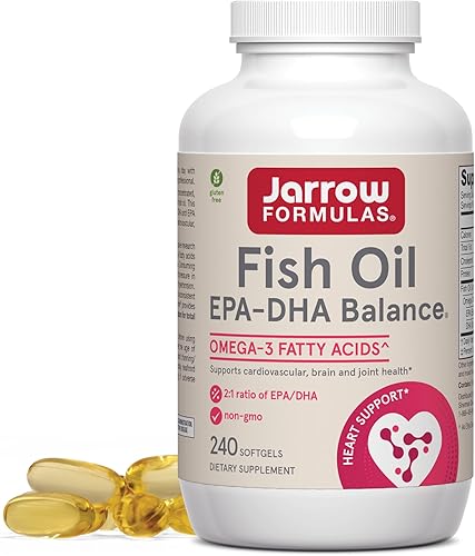 Jarrow Formulas Equilibrio EPA-DHA, 1,200 mg de ácidos grasos omega-3 para apoyo cardiovascular, 240 cápsulas blandas, suministro para 120 días