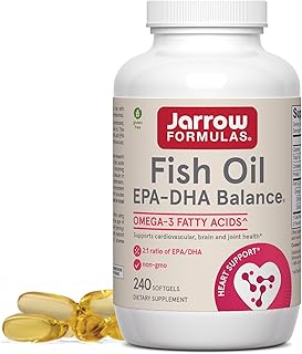 Jarrow Formulas EPA-DHA Balance, 1,200 mg Omega-3 Fatty Acids for Cardiovascular Support, 240 Softgels, 120 Day Supply