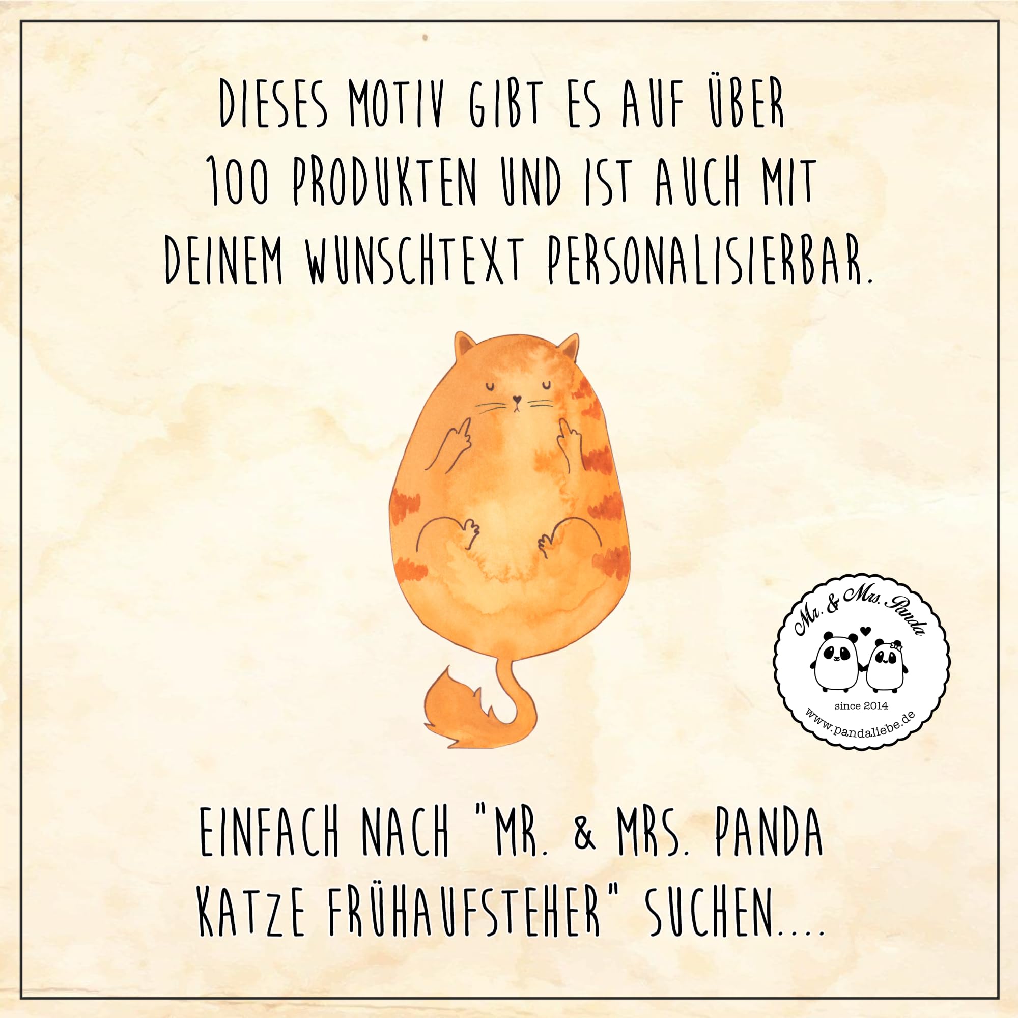 Mr. & Mrs. Panda 50 x 75 cm Fußmatte Katze Frühaufsteher - Geschenk, Kater, Türvorleger, Katzenliebhaber, Katzenmotiv, Fußmatten, Fußmatte waschbar,