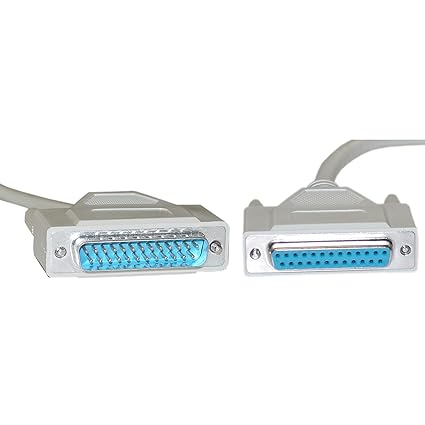 Null Modem Cable, DB25 Male to DB25 Female, UL Rated, 8 Conductor, 6 Foot