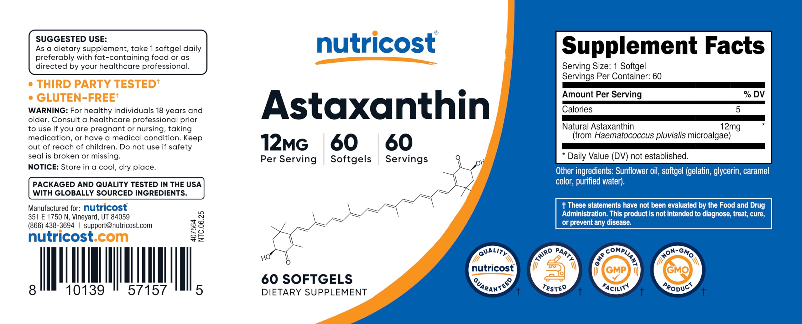 Astaxanthin 12mg 60 Softgels Non Gmo And Gluten Free 2 | Desertcart INDIA