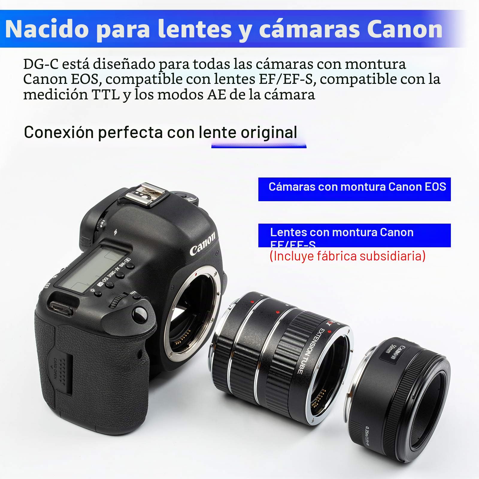 VILTROX DG-C Tubo de Extensión Macro de Enfoque Automático con Montura de Metal Anillo Adaptador para Canon EOS EF EF-S 760D 700D 100D 80D 70D 5D 6D 7D 1300D 1500D Cámara