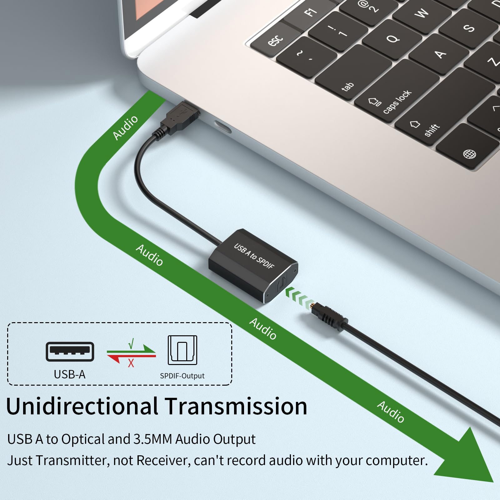 Snapklik.com : USB A To Optical TOSLINK Audio Adapter, Hdiwousp USB ...