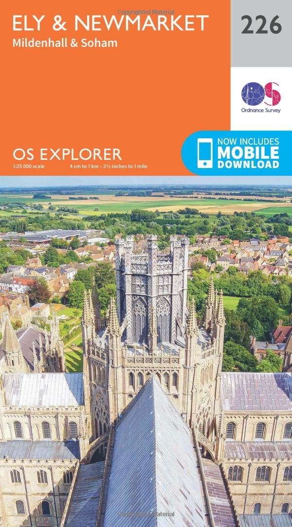 Ely & Newmarket Map | Mildenhall & Soham | Ordnance Survey | OS Explorer Map 226 | England | Walks | Hiking | Maps | Adventure